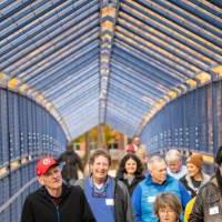 Alums cross the Little Mac Bridge.